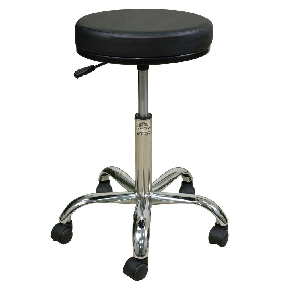 Oakworks Low-Height Professional Stool - STOOL, CHROME BASE, PNEUMATIC 18"-24"RUBY - 60342-T08