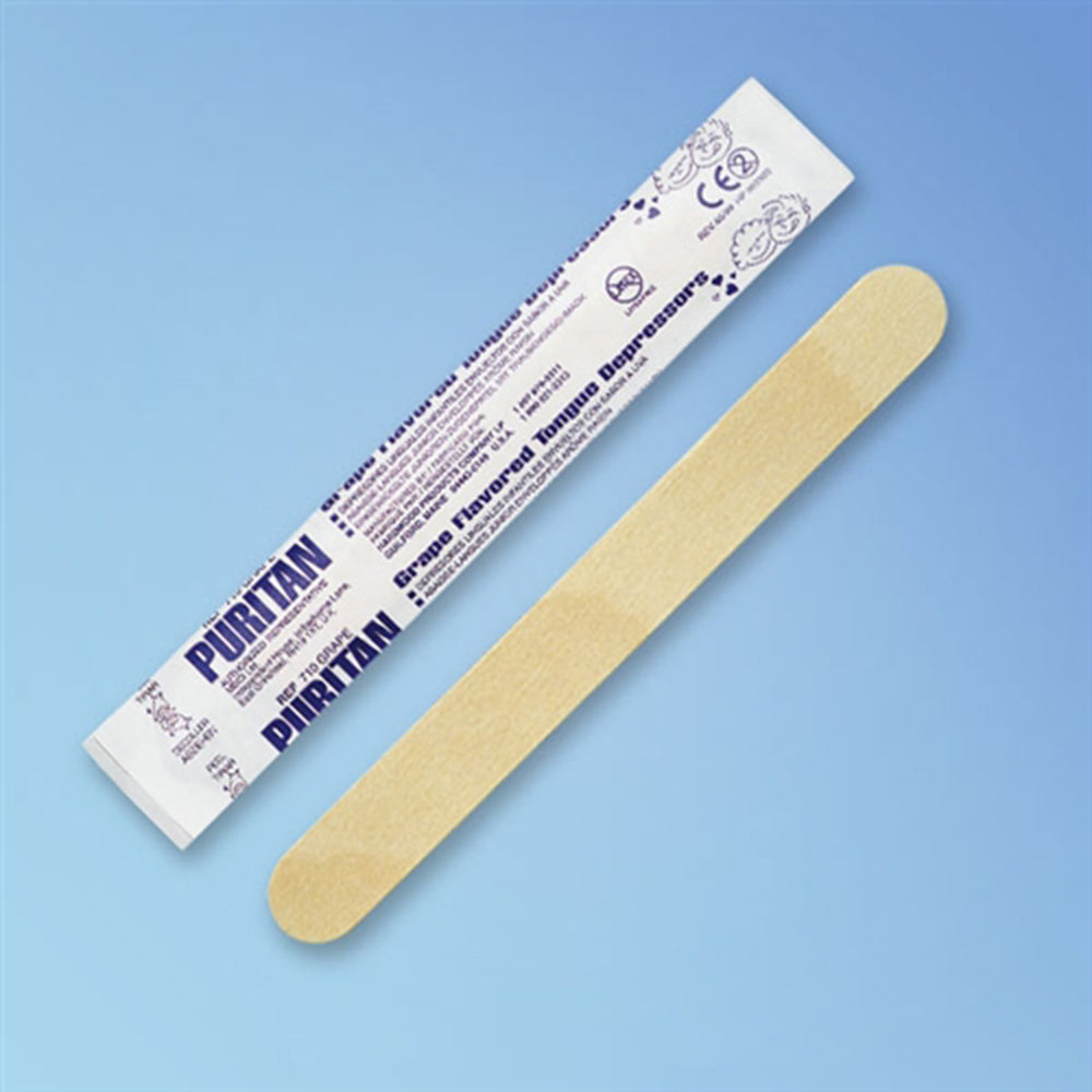  Junior Size Tongue Blade / Depressor, Individually Wrapped, Grape Flavored, 5.5" x 5/8"