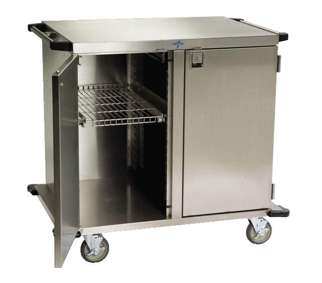 Lakeside Closed Case Carts - Closed Case Cart, 2 Door, Solid Shelf, Stainless Steel, 29" x 48" x 54" - 6937S
