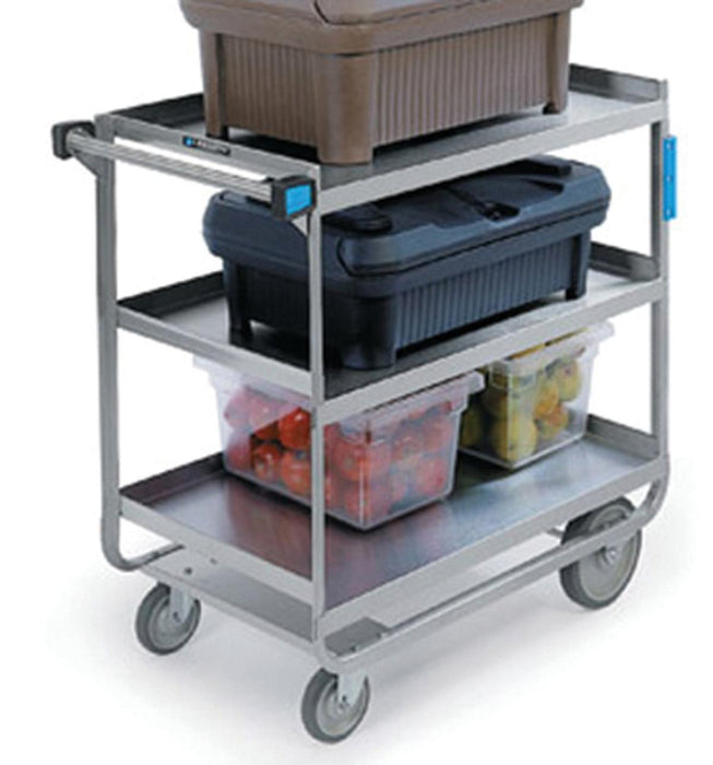 Lakeside Heavy-Duty Stainless Steel Utility Carts - Heavy-Duty Stainless-Steel Utility Cart, 700 lb., 3 Shelves, 22.375" x 54.625" x 37" - 759