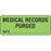 Label Paper Permanent Medical Records 2 1/4" X 7/8" Fl. Green 1000 Per Roll