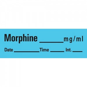 PDC Healthcare Sufentanil Label / Tapes - "MORphine" Label Tape, 500", 1.5 x 0.5, Blue, 500" - AN-13