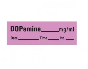 PDC Healthcare Anesthesia Labels & Tapes - Dopamine Label, Violet, 1-1/2" x 1/2" on 500" Roll - AN-47