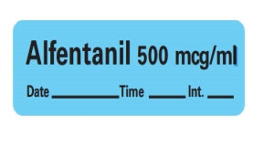 PDC Healthcare Chart Labels - Alfentanil Chart Label, Blue - LAN-106