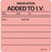PDC Healthcare Chart Labels - Medication Added to IV Chart Label, Red - MV05FR1365