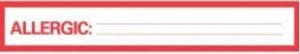 Brady Worldwide Allergy Labels - Allergic Stock Chart Label Tape - N-12