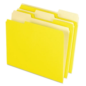 Esselte Pendaflex Colored One-Third Cut File Folders - Yellow 1/3 Cut Top Tab Letter-Sized 11 pt. File Folders - 15213YEL