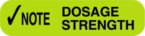 Centurion Centurion Pharmacy Auxiliary Labels - Fluorescent Green Note Dosage Strength Label - PHL11