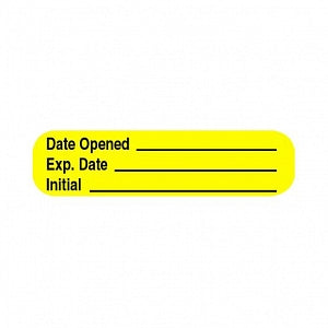 Centurion Centurion Pharmacy Auxiliary Labels - Yellow Date Opened / Expiration Date / Initial Label - PHL510