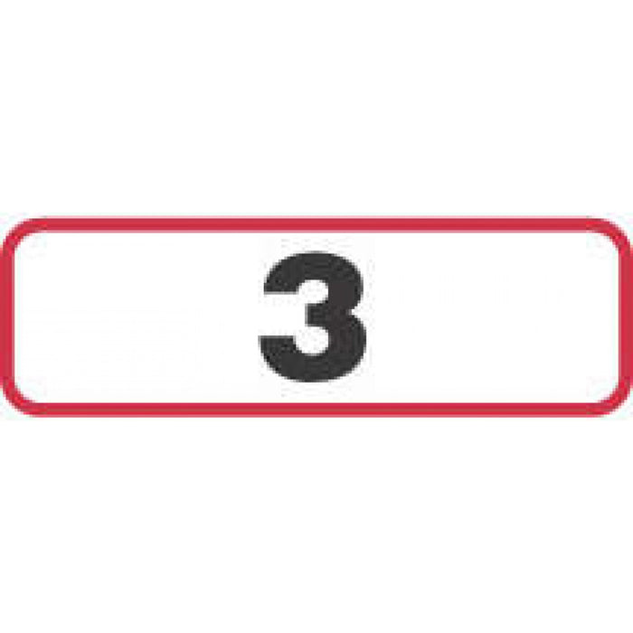 Label Paper Permanent 3 1 1/4" X 3/8" White With Red 1000 Per Roll
