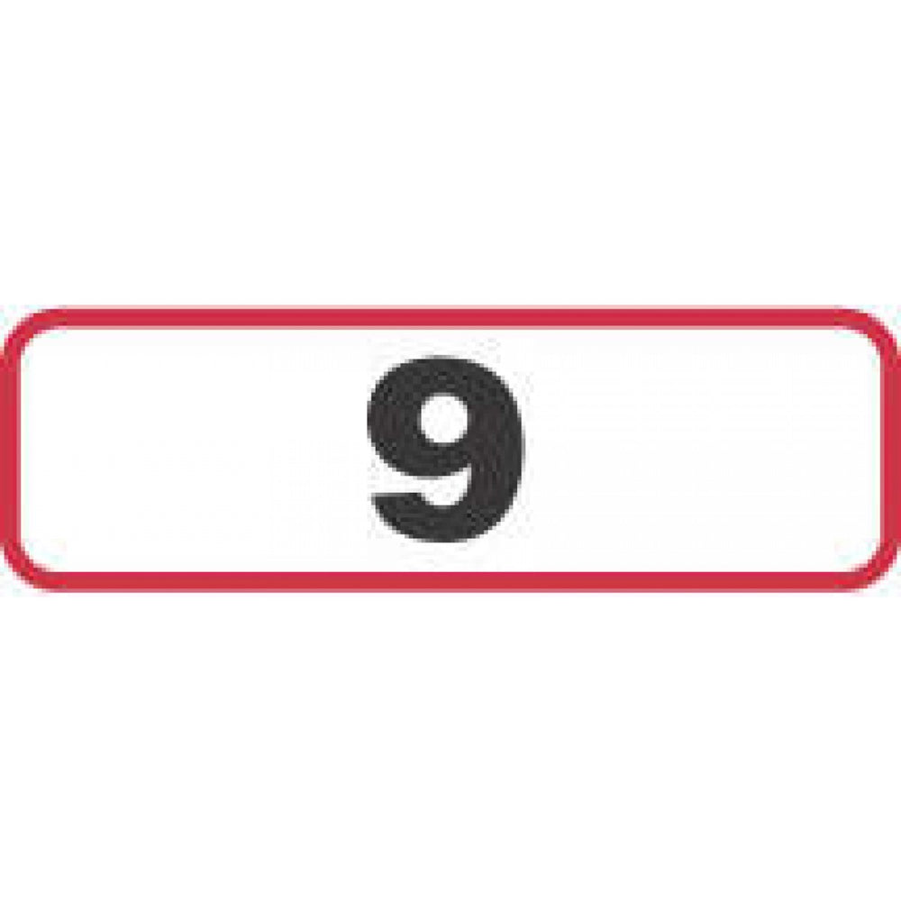 Label Paper Permanent 9 1 1/4" X 3/8" White With Red 1000 Per Roll
