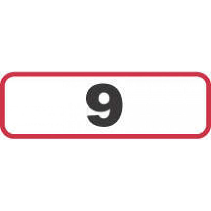 Label Paper Permanent 9 1 1/4" X 3/8" White With Red 1000 Per Roll