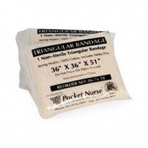 Pocket Nurse Nonsterile Triangular Bandages - Nonsterile Triangular Bandage, 36" x 36" x 51" - 05-68-202