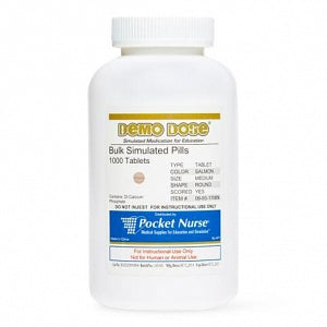 Pocket Nurse Demo Dose Simulated Tablets & Caplets - Round Salmon Tabl ...
