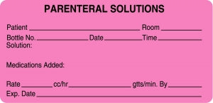 Centurion Centurion Nursing IV Bag Labels - Pink Parenteral Solutions Label - PL7238K2