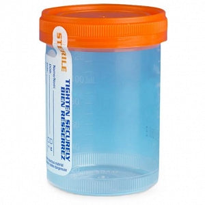 Parter Medical Products Leak-Resistant Specimen Container - Pathology / Microbiology / Histology Specimen Container with Orange Top, Sterile, 3 oz. - 243920