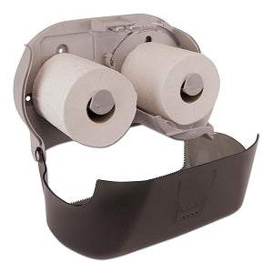 Essity Tork Twin Standard Roll Bath Tissue Dispensers - Tork 59TR Twin Bath Tissue Roll Dispenser, Plastic, Smoke, 8.25" H x 12.75" W x 5.57" D, for Tork TM6511S, TM6512, TM6120S, TM6130S, TM1602 - 59TR