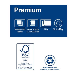 Essity Tork Premium Soft Xpress 3-Panel Multifold Hand Towels - Tork Premium MB578 Soft Xpress Multifold Paper Hand Towel, 3-Panel, 2-Ply, White, 9.125" W x 10.875" L - MB578