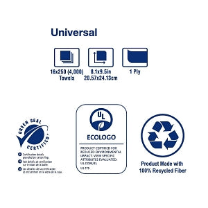 Essity Professional Hygiene Tork Multifold Hand Towels - Tork MK518A Universal Multifold Hand Towel, 1-Ply, Natural, 8.1" W x 9.5" L - MK518A