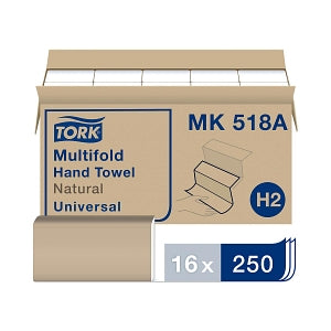 Essity Professional Hygiene Tork Multifold Hand Towels - Tork MK518A Universal Multifold Hand Towel, 1-Ply, Natural, 8.1" W x 9.5" L - MK518A