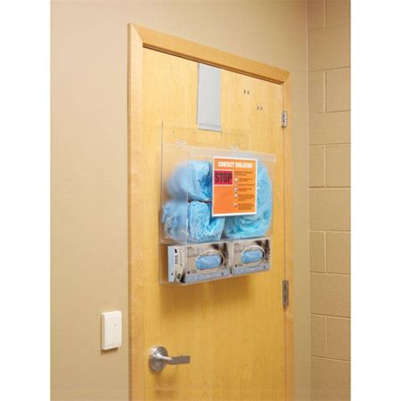 PPE Dispenser with Sign Holder Bulk PPE Dispenser with Sign Holder - 21.375"W x 4.75"D x 23"H