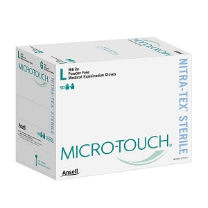 Ansell Healthcare Micro-Touch Nitra-Tex Exam Gloves - Micro-Touch Nitra-Tex Powder-Free Exam Gloves, Size M - 6034152