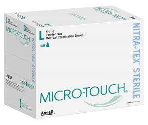 Ansell Healthcare Micro-Touch Nitra-Tex Exam Gloves - Micro-Touch Nitra-Tex Powder-Free Exam Gloves, Sterile Singles, Size L - 6034253