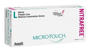 Ansell Micro-Touch NitraFree Exam Gloves - Micro-Touch NitraFree Powder-Free Nitrile Exam Gloves, Pink, Size XS - 6034510