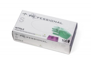 Medline Medline Professional Nitrile Exam Gloves with Aloe - Professional Powder-Free Textured Nitrile Exam Gloves with Aloe, Size S - PRO31761