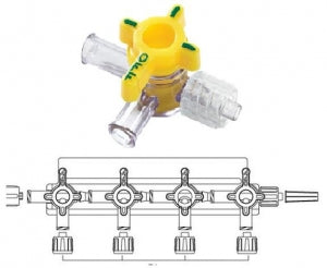 Smiths Medical Medex In-Line Backflow Stopcocks - Medex Custom In-Line High-Flow Backflow Stopcock, 4 Gang - MX6539