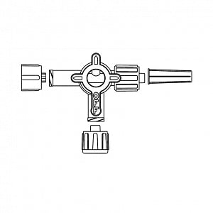 Smiths Medical Large Bore Stopcocks - Stopcock, 4-Way, High Flow, Swivel, Male Luer Lock - MX9341L