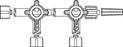 Smiths Medical Large Bore Stopcocks - Stopcock, 4-Way Double, High Flow, Swivel, Male Luer Lock - MX9342L