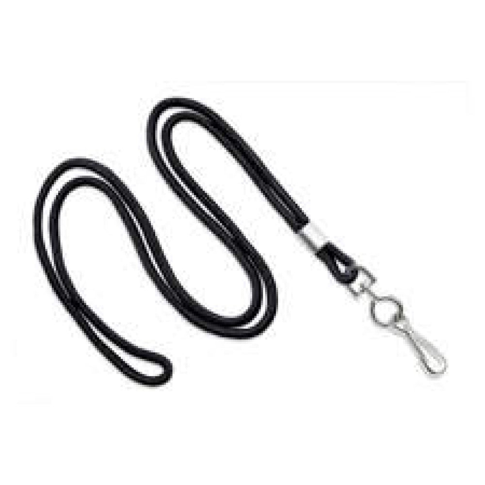 Lanyard With Swivel Hook Cloth 0.125 X 36" Black 100 Per Package