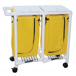 MJM PVC Double Hamper Frame - Double Hamper Frame with Foot Pedal, No Bags - 214-D-FP-FRAME