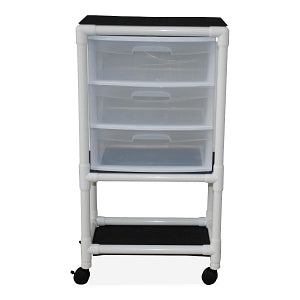 Mjm International PVC Universal Carts - Universal Carts with 3 Drawers and 1 Shelf - 3U3D