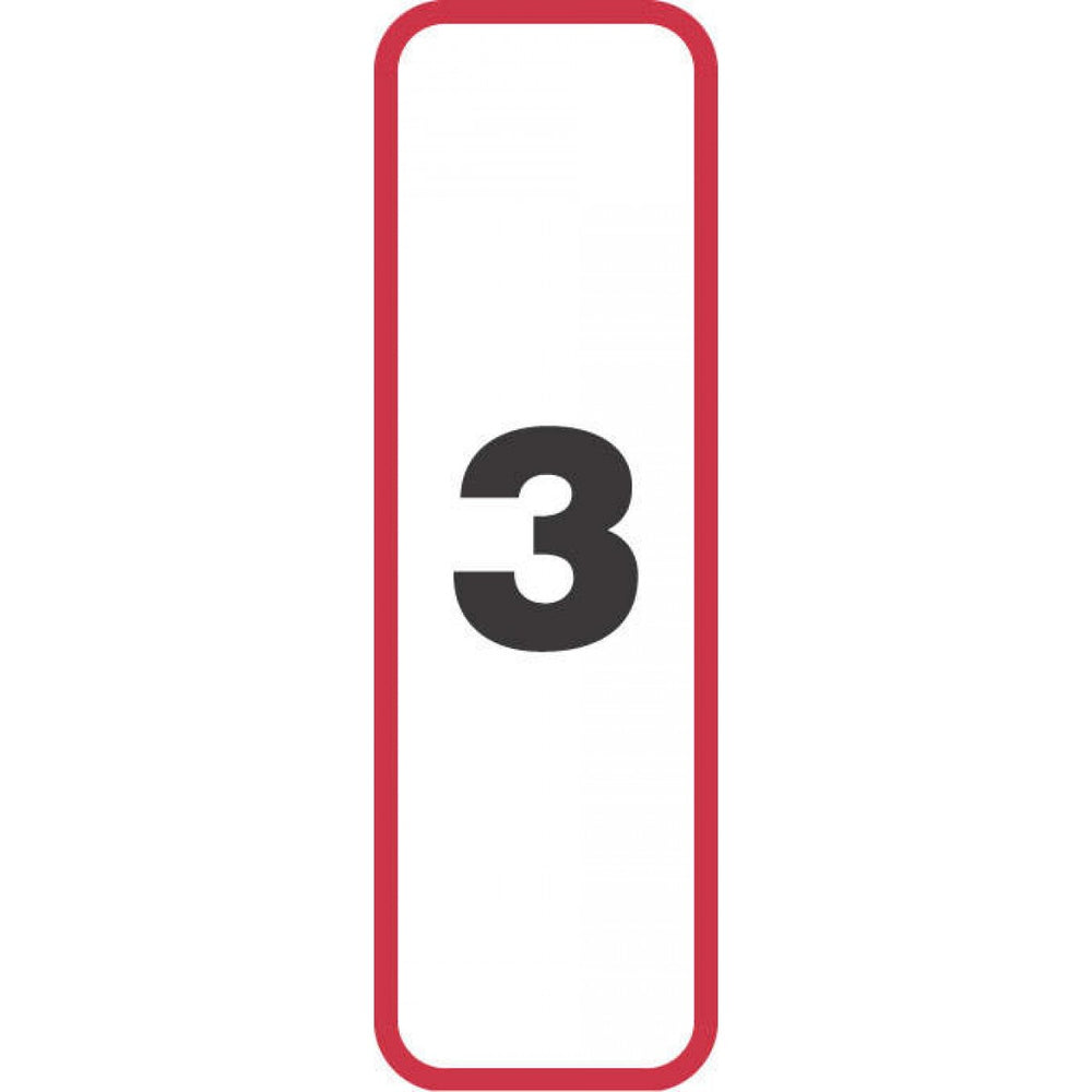 Label Paper Permanent 3 1 1/4" X 3/8" White With Red 1000 Per Roll