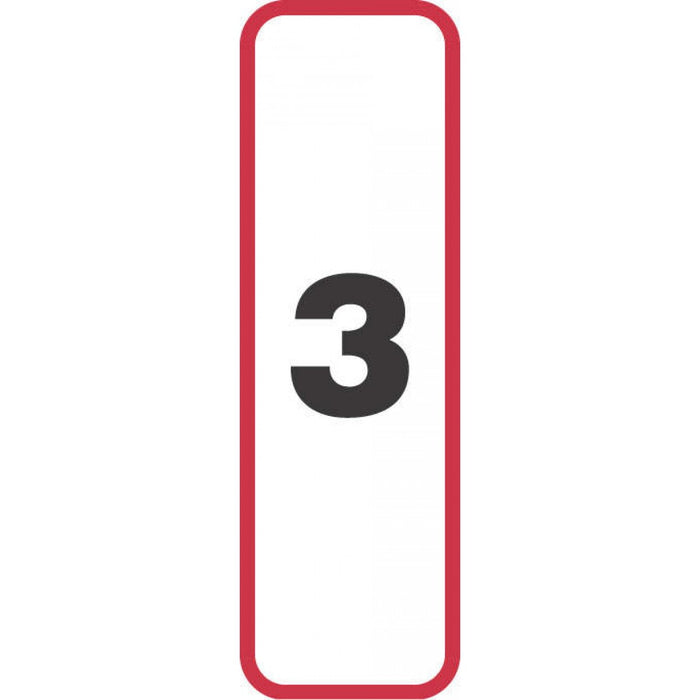 Label Paper Permanent 3 1 1/4" X 3/8" White With Red 1000 Per Roll