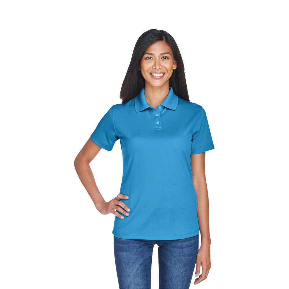 Ultraclub Ladies Cool and Dry Sport Polo - 100% Polyester Cool and Dry Stain-Release Performance Polo Shirt, Women's, Pacific Blue, Size XS - 8445L-PACIFIC BLUE-S