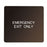 6" x 6" Pearl Grey on Dark Neutral Plaque with Rounded Corners EMERGENCY EXIT ONLY