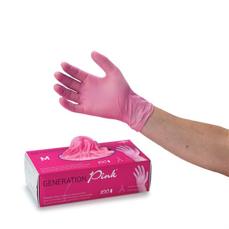 Pink 3G Vinyl Gloves Large