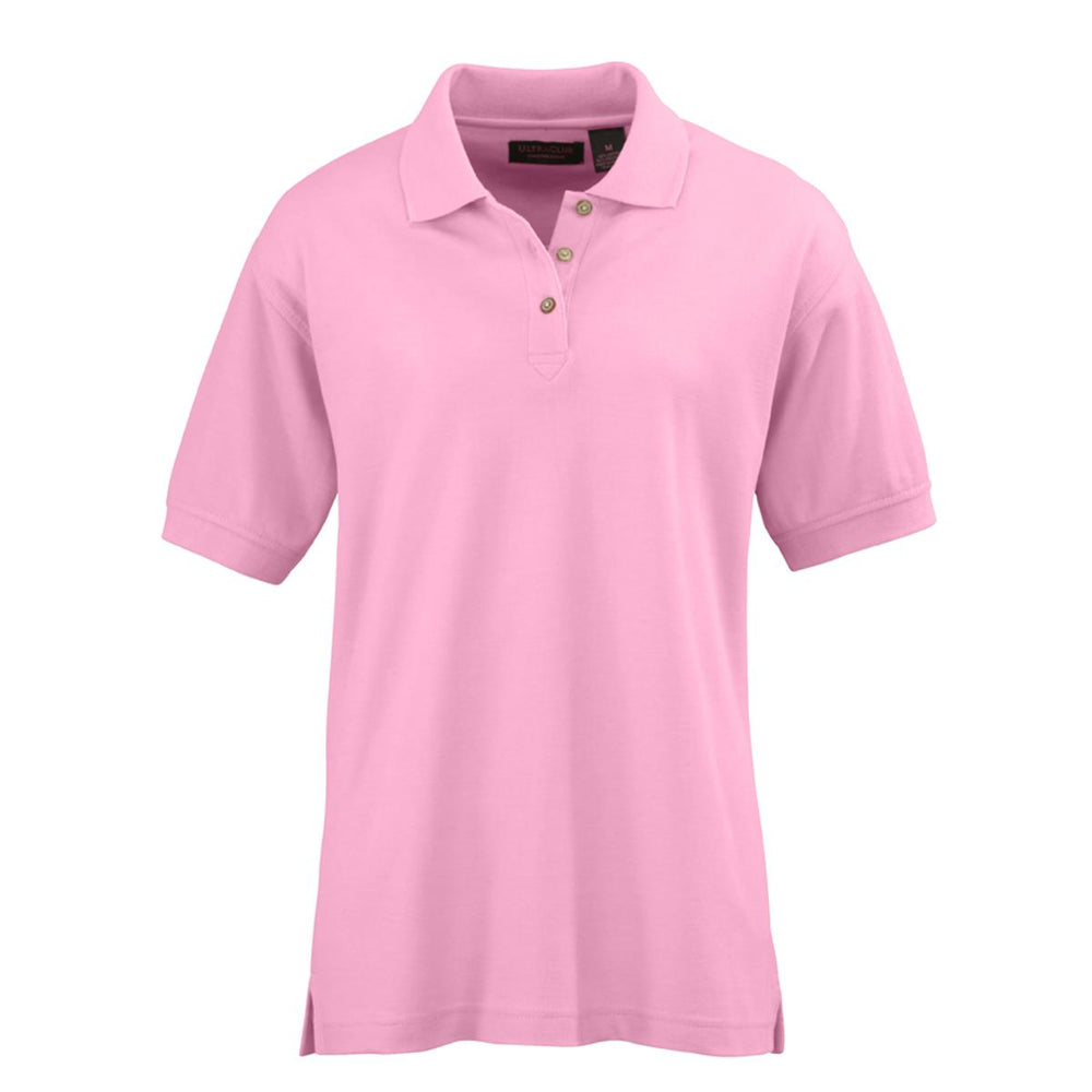 Ultraclub Ladies Whisper Pique Polo - Women's Whisper Pique Polo Shirt, 60% Cotton/40% Polyester, Pink, Size XS - 8541PNKXS