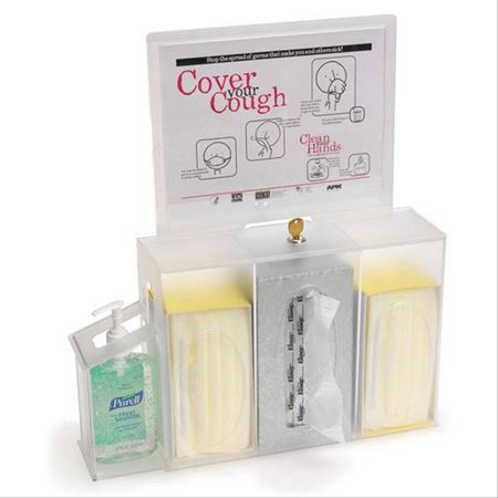 Premium Health & Hygiene Center With Portrait Sign Holder - 20.25"W x 4.8125"D x 21.5"H