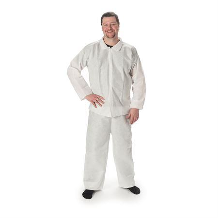 Disposable Snap-Front Scrub Shirt - White Medium