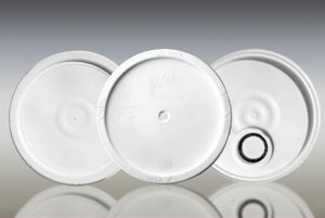 Qorpak White HDPE Pail Tear Tab Lid - WHITE HDPE LID FOR 3.5 5 6 GALLON PAILS - 240172