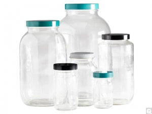 Qorpak Clear Glass Standard Wide Mouth Bottles No Cap - BOTTLE, 4OZ, CLEAR, WIDE MOUTH, 48-400CAP - 260716