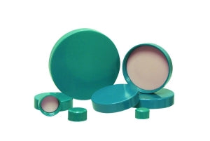 Qorpak F127 and PTFE Lined Thermoset Caps - CAP, THERM F217 & PTFE LND, GRN, 63-400 NCK - CAP-00076
