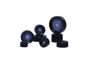 Qorpak PolyCone Lined Phenolic Caps - Black Phenolic Polycone Lined Cap for 15-425 Screw-On Neck, Bulk - CAP-00121