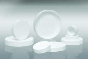 Qorpak SturdeeSeal PE Foam Lined Polypropylene Caps - SturdeeSeal PE Foam-Lined Ribbed Polypropylene Cap, White, 45-400 Neck Finish - CAP-05019