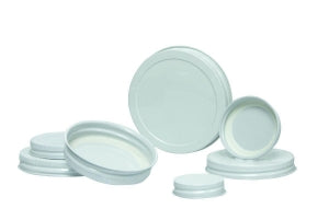 Qorpak Plastisol Lined Metal Caps - White Metal Plastisol Lined Cap for 48-400 Neck, Bagged - CAP-06643