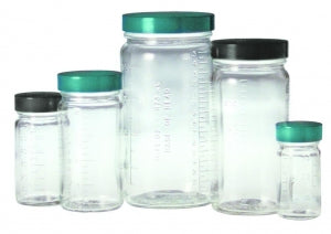 Qorpak Clear Glass Med Graduated Round Bottles No Cap - BOTTLE, BOTTLE BEAKER, 48-400 NCK, CLR, 4OZ - GLA-00845